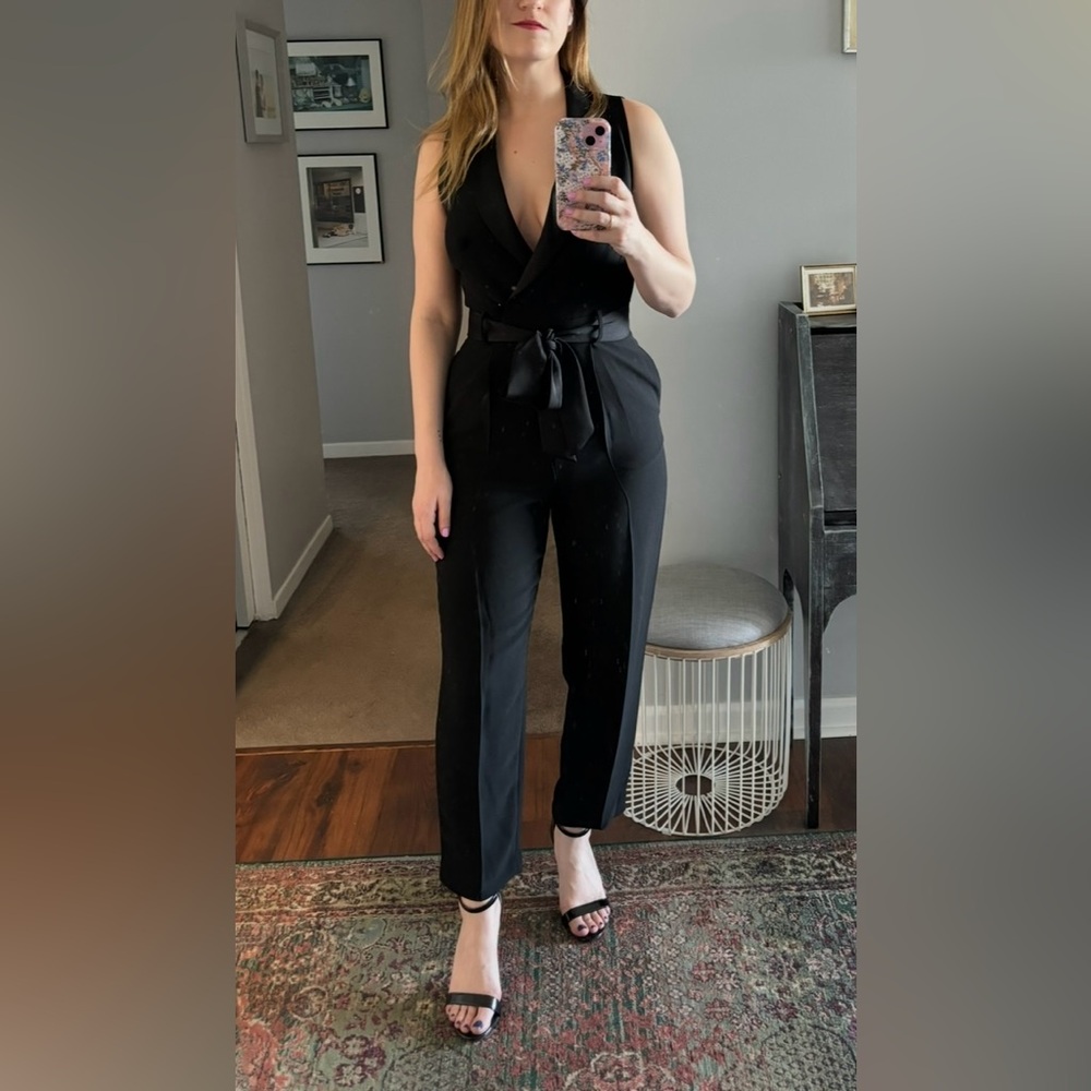 Banana Republic BR Black Tuxedo Jumpsuit, sz 4